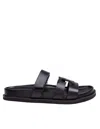Tory Burch Sport Slide Leather Sandals In Black
