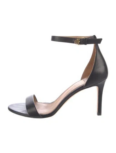 Pre-owned Tory Burch Leather Sandals In Black