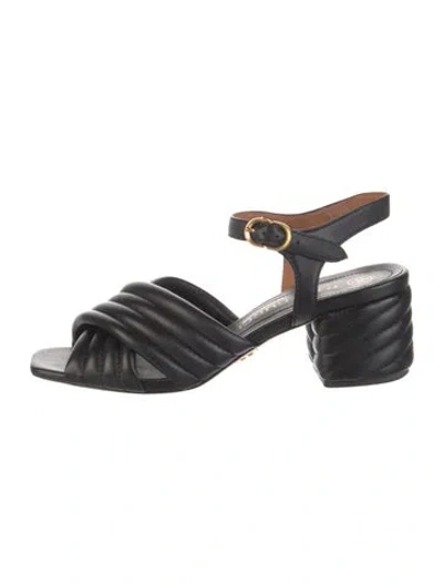 Pre-owned Tory Burch Leather Sandals In Black