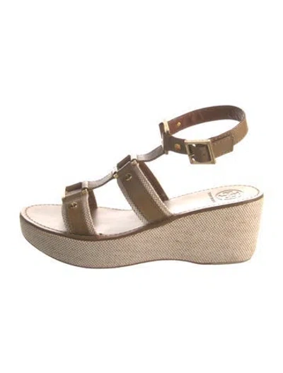 Pre-owned Tory Burch Leather Sandals In Brown