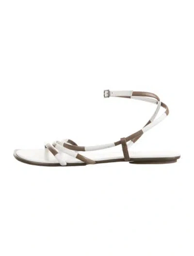Pre-owned Tory Burch Leather Sandals In White