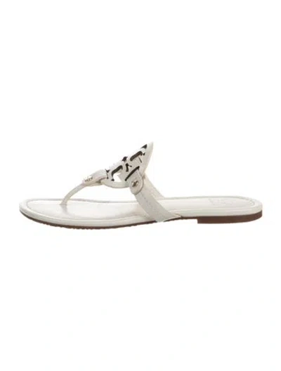 Pre-owned Tory Burch Leather Sandals In White