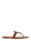Tory Burch Miller Leather Thong Sandals In Brown