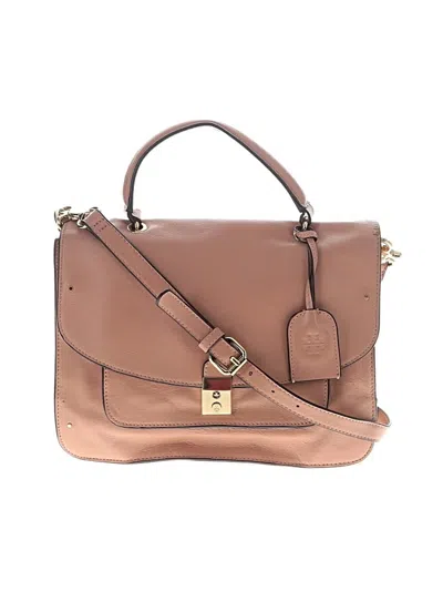 Pre-owned Tory Burch Leather Satchel In Tan