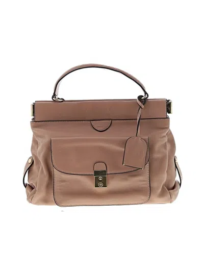 Pre-owned Tory Burch Leather Satchel In Tan