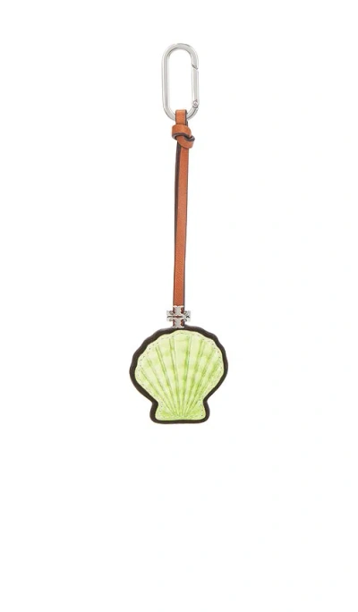 TORY BURCH LEATHER SHELL KEY FOB