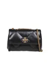 Tory Burch Small Kira Diamond Quilt Black Leather Bag In Black