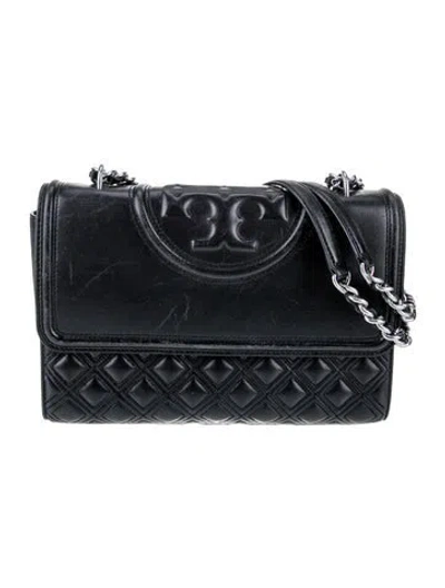 Pre-owned Tory Burch Leather Shoulder Bag In Black