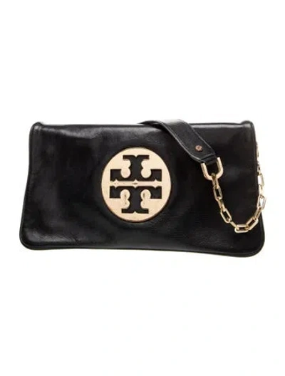 Pre-owned Tory Burch Leather Shoulder Bag In Black