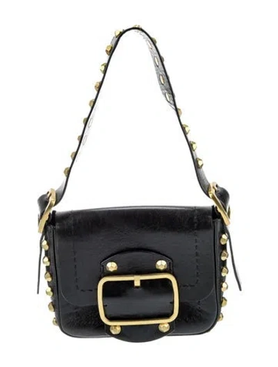 Pre-owned Tory Burch Leather Shoulder Bag In Black