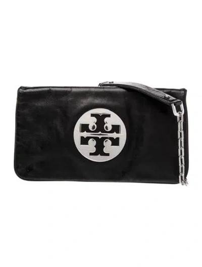 Pre-owned Tory Burch Leather Shoulder Bag In Black