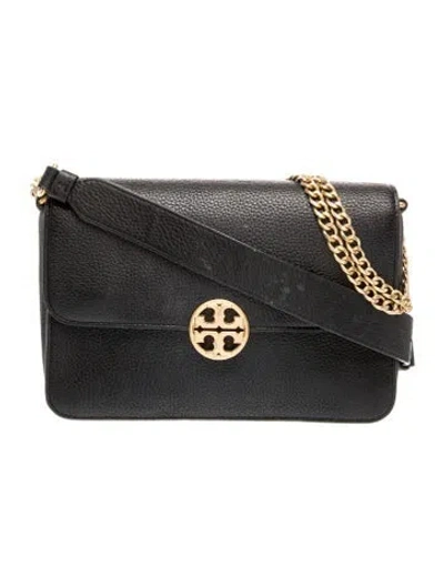 Pre-owned Tory Burch Leather Shoulder Bag In Black