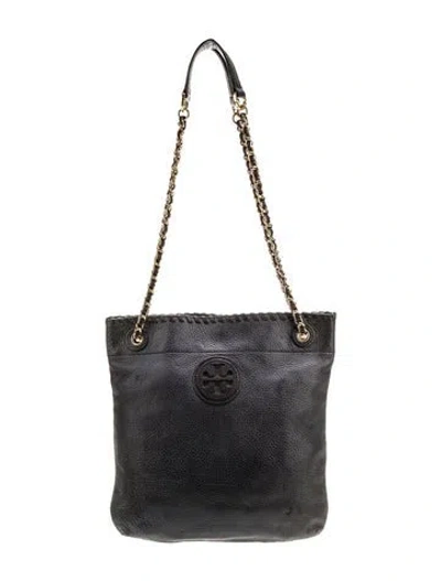 Pre-owned Tory Burch Leather Shoulder Bag In Black