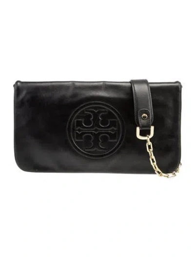 Pre-owned Tory Burch Leather Shoulder Bag In Black