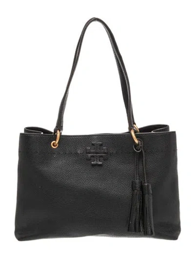Pre-owned Tory Burch Leather Shoulder Bag In Black