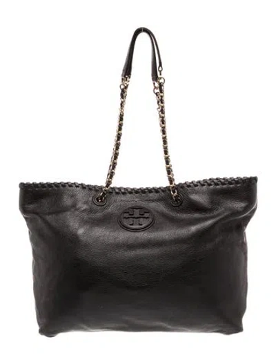 Pre-owned Tory Burch Leather Shoulder Bag In Black