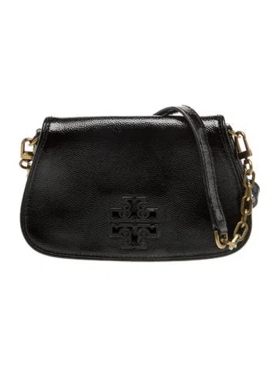 Pre-owned Tory Burch Leather Shoulder Bag In Black