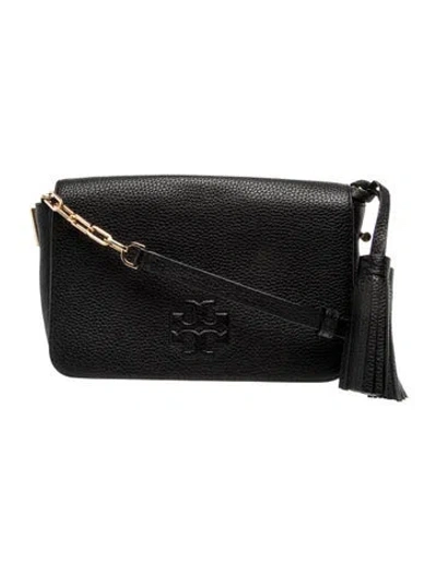 Pre-owned Tory Burch Leather Shoulder Bag In Black
