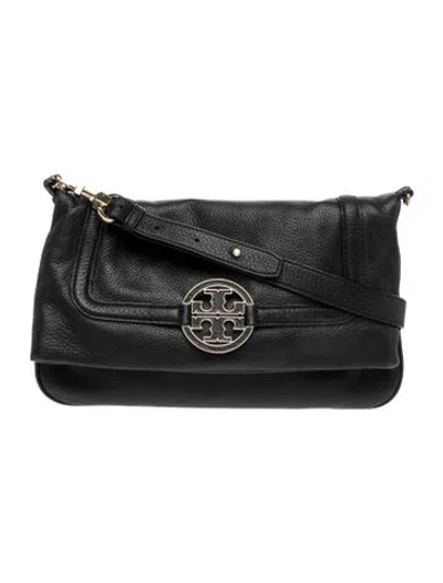 Pre-owned Tory Burch Leather Shoulder Bag In Black