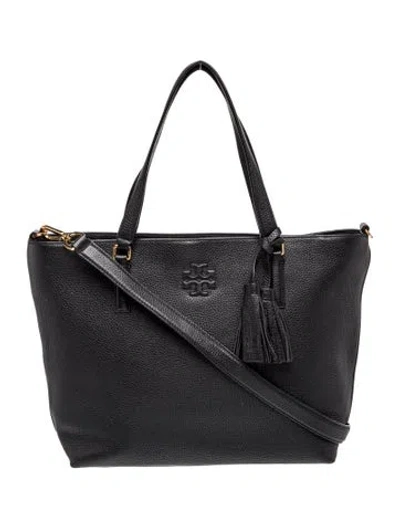 Pre-owned Tory Burch Leather Shoulder Bag In Black