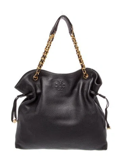 Pre-owned Tory Burch Leather Shoulder Bag In Black