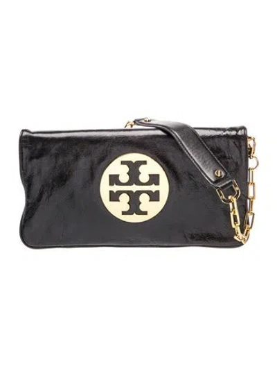 Pre-owned Tory Burch Leather Shoulder Bag In Black
