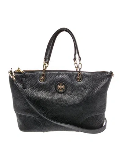 Pre-owned Tory Burch Leather Shoulder Bag In Black