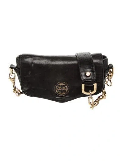 Pre-owned Tory Burch Leather Shoulder Bag In Black