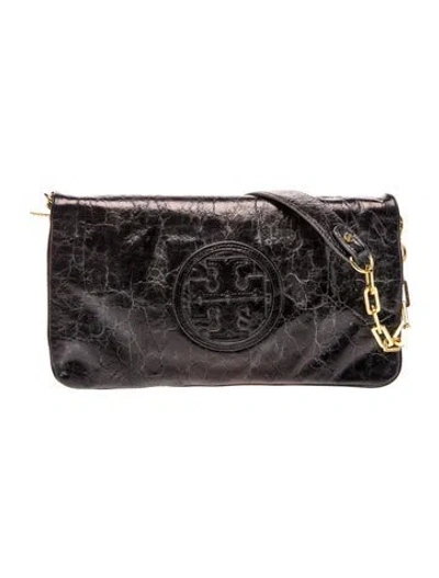 Pre-owned Tory Burch Leather Shoulder Bag In Black