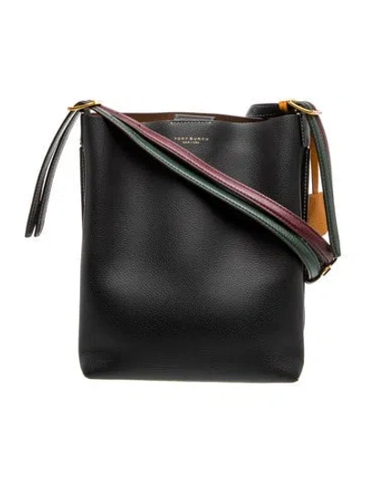 Pre-owned Tory Burch Leather Shoulder Bag In Black