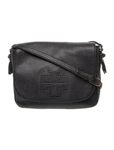 Pre-owned Tory Burch Leather Shoulder Bag In Black