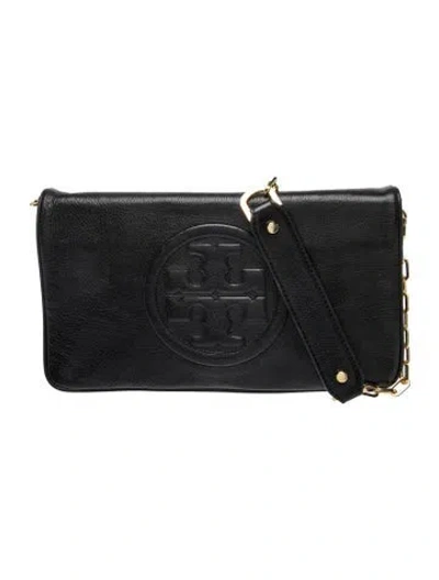 Pre-owned Tory Burch Leather Shoulder Bag In Black
