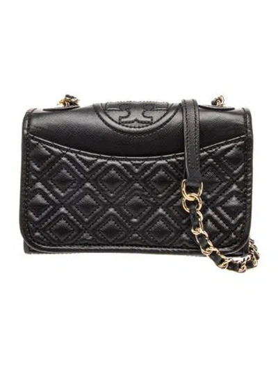 Pre-owned Tory Burch Leather Shoulder Bag In Black