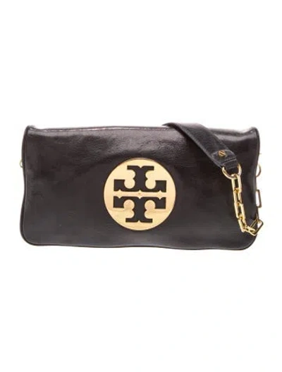 Pre-owned Tory Burch Leather Shoulder Bag In Black