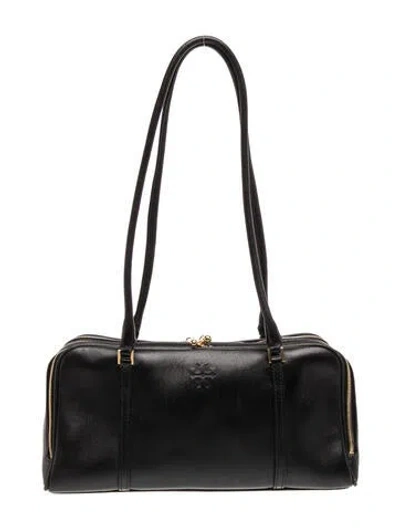 Pre-owned Tory Burch Leather Shoulder Bag In Black