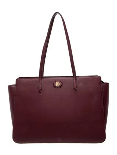 Pre-owned Tory Burch Leather Shoulder Bag In Burgundy