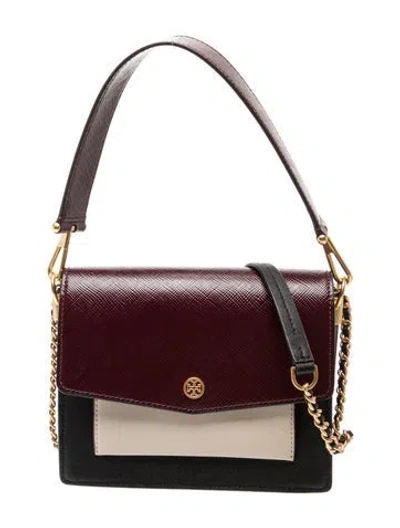 Pre-owned Tory Burch Leather Shoulder Bag In Burgundy