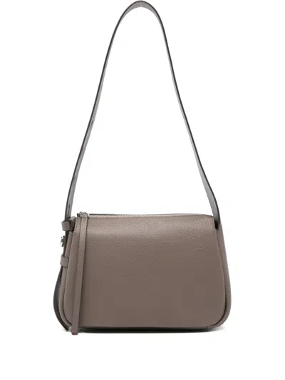 Tory Burch Leather Shoulder Bag In Gray