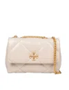 Tory Burch Leather Shoulder Bag In Gray