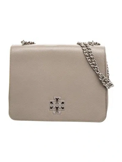 Pre-owned Tory Burch Leather Shoulder Bag In Gray