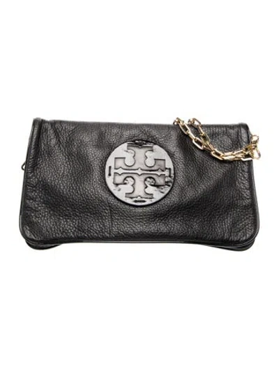 Pre-owned Tory Burch Leather Shoulder Bag In Gray