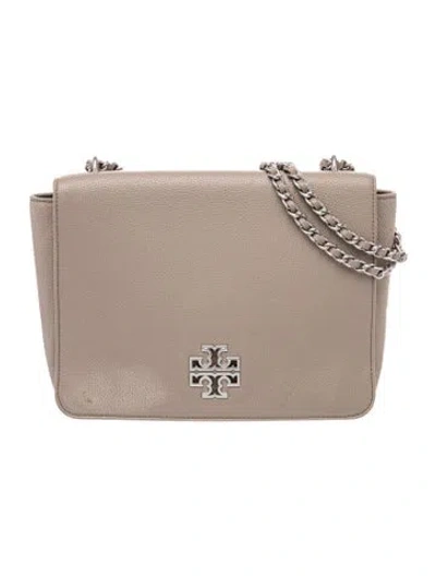 Pre-owned Tory Burch Leather Shoulder Bag In Gray
