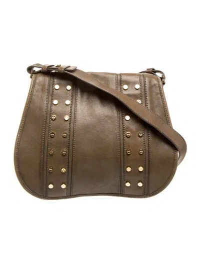 Pre-owned Tory Burch Leather Shoulder Bag In Green