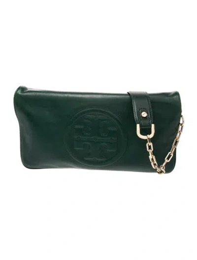 Pre-owned Tory Burch Leather Shoulder Bag In Green