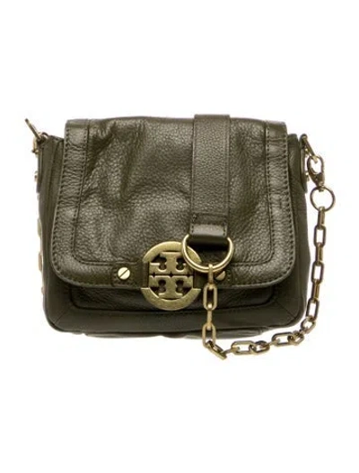 Pre-owned Tory Burch Leather Shoulder Bag In Green