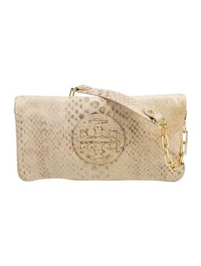Pre-owned Tory Burch Leather Shoulder Bag In Neutral
