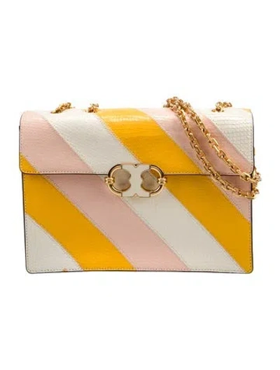 Pre-owned Tory Burch Leather Shoulder Bag In Neutral