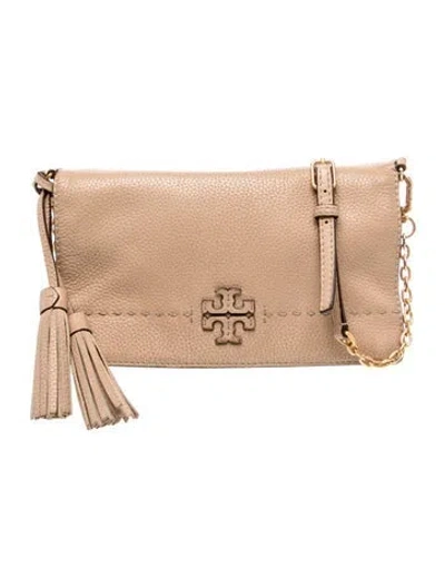 Pre-owned Tory Burch Leather Shoulder Bag In Neutral