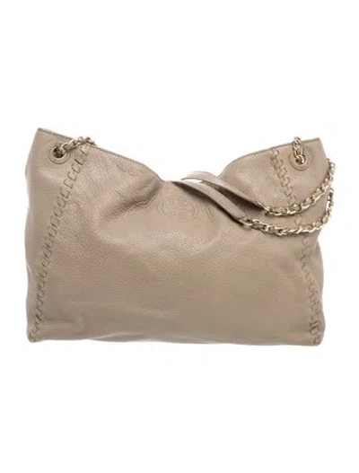 Pre-owned Tory Burch Leather Shoulder Bag In Neutrals