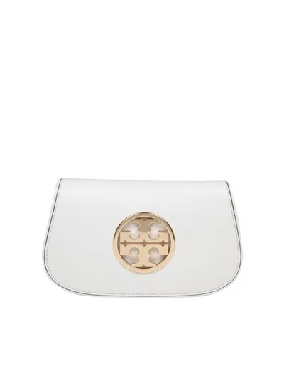 Tory Burch Reva Clutch In Ivory Leather In White